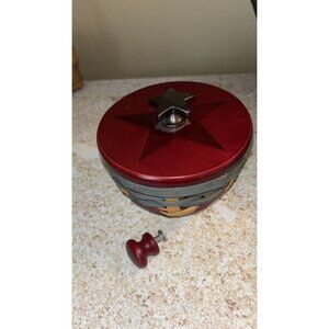 Longaberger 2008 All American Celebration Small Bowl Basket W/ Extra Knobs flag